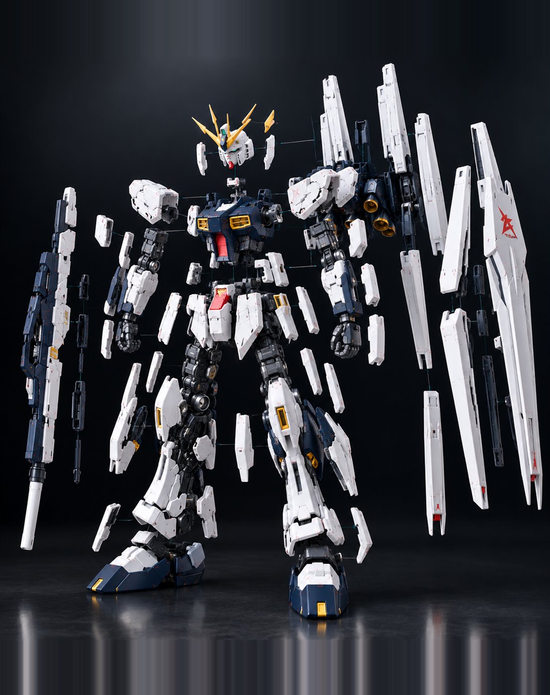 RX-93 Nu Gundam — ảnh bóc tách toàn bộ giáp, khớp và vũ khí rời